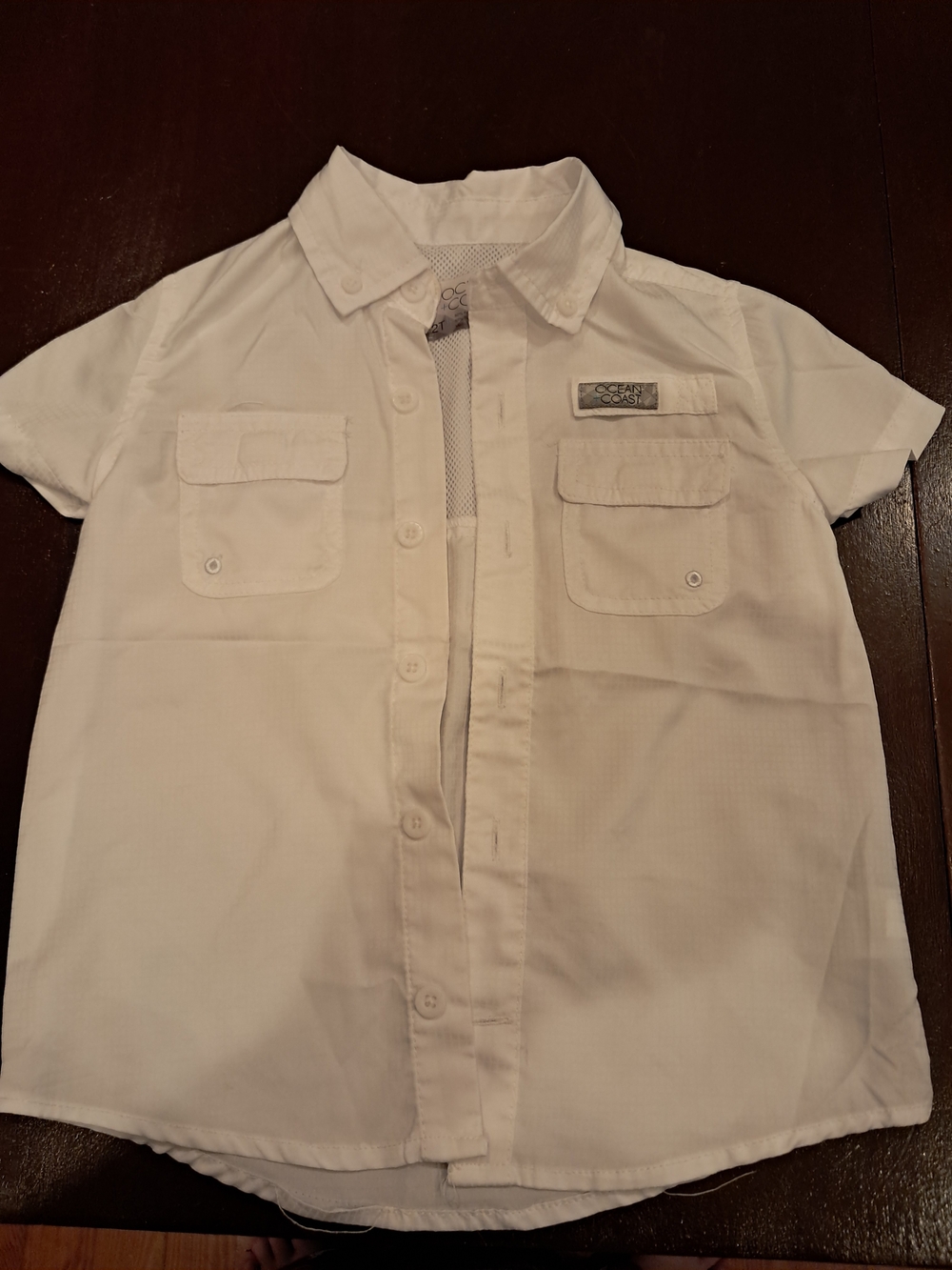Ocean And Coast Kids White Short-Sleeve Button-Front Shirt
